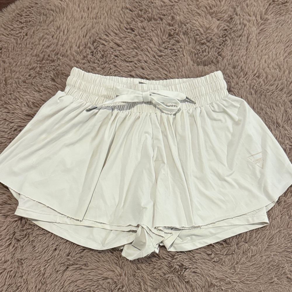 Running Sports Women's White Shorts Skirt Flowy Skort athleisure bottoms XS